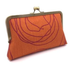 Burnt Orange & Fuchsia Clutch Bridal Bridesmaid
